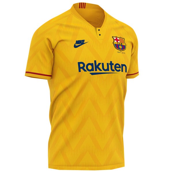 Camiseta Barcelona 2ª 120th Amarillo